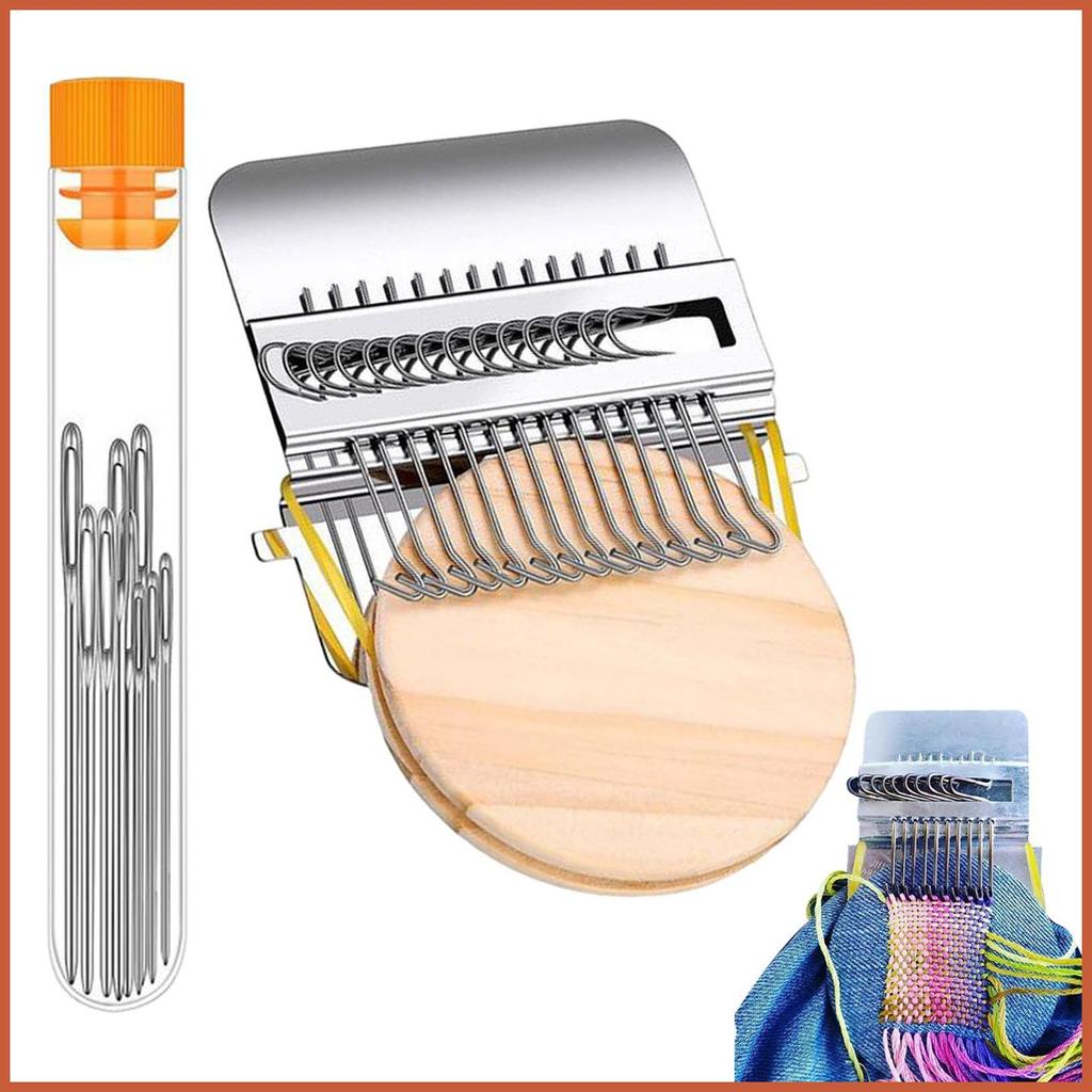 Knit Patch Loom Kit ขนาดเล็กได้อย่างรวดเร็วเครื่องมือแบบพกพา 9 เข็มถัก Patch Darning Loom สําหรับผู้