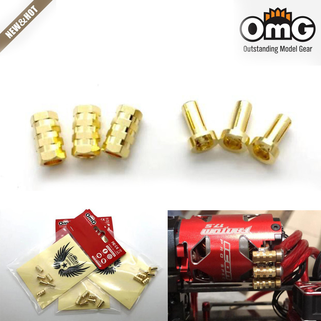 3.5 มม.ขั้วต่อมอเตอร์ชายหญิงหัว Quick เปลี่ยน KEYENCE มอเตอร์ ESC Connector Gold-Packing OMG-TG-MC01 สําหรับ 1/10 RC Drift รถ