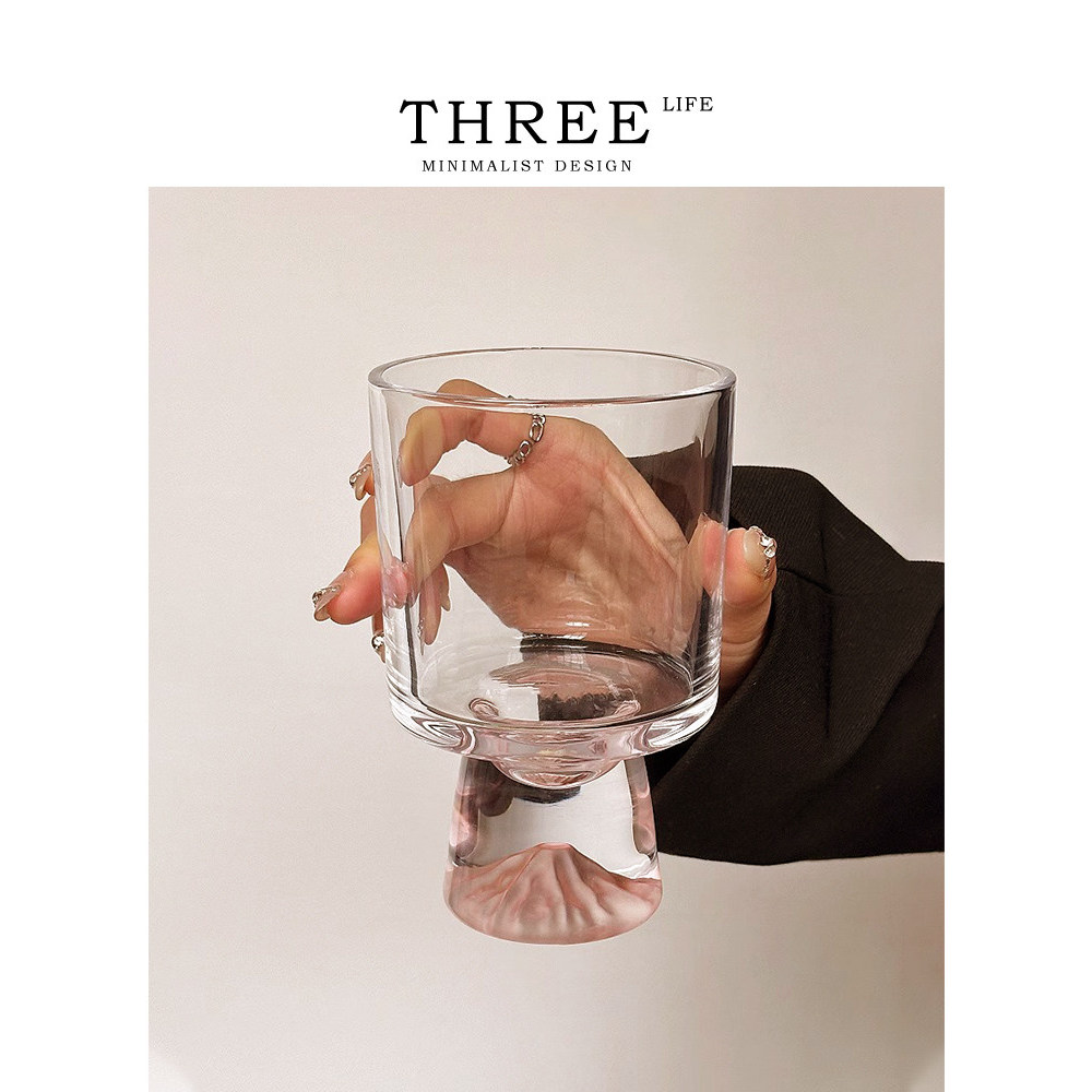 Tlife · Ridge · ชุดถ้วย ถ้วยแก้วสีชมพู ถ้วยน้ํา Niche Creative Goblet | ภูเขา 6TBO