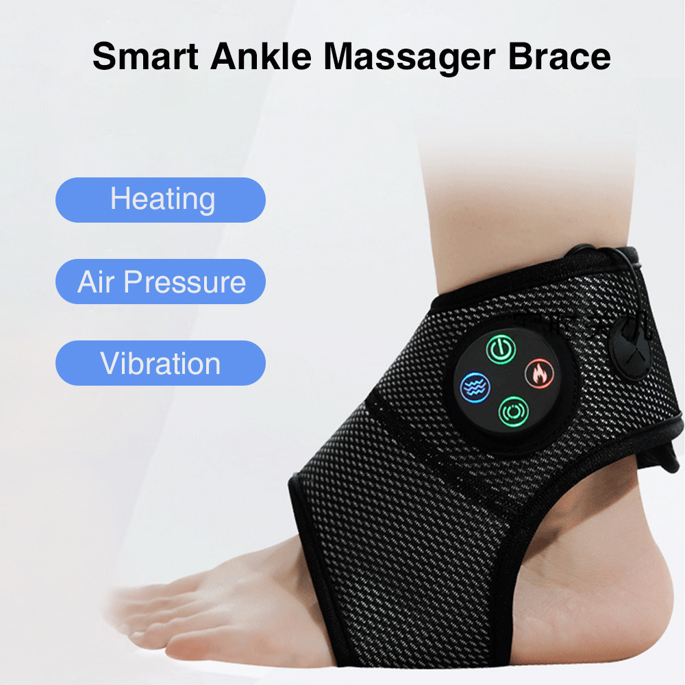Multifunctional Electric Ankle Foot Massager Intelligent Vibration Hot Compress Massager Support Bra