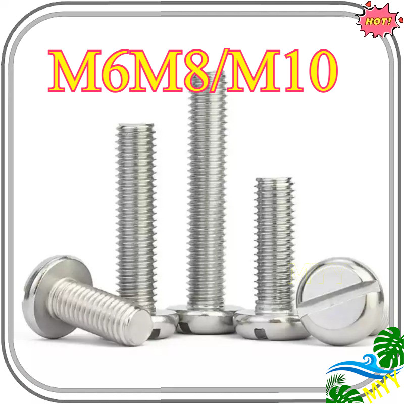 304 สแตนเลส one-slot สกรูหัวทรงกระบอก GB65 สกรู slotted หัวกลม bolt M6M8/M10MYYBHD