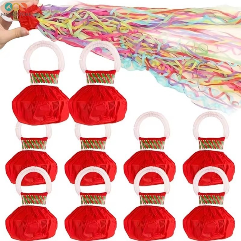 [H&L]1/3/5/10 ชิ้นมือโยนลําแสง Poppers Confetti Poppers สีสันไม่มี Mess กระดาษแครกเกอร์สําหรับงานแต่