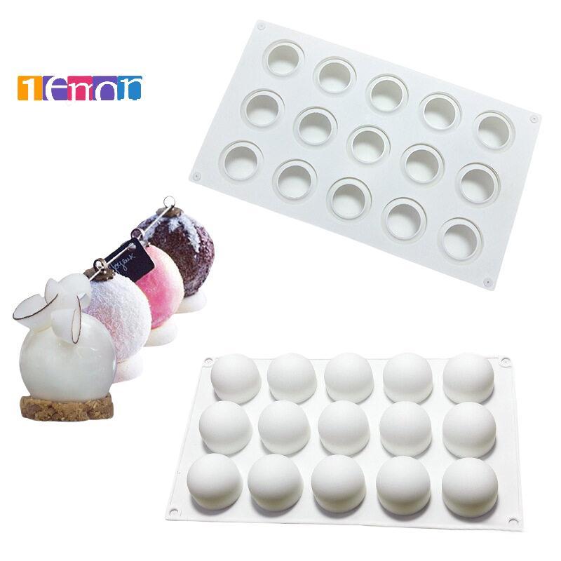 [Lemon] 8/15-Cavity ทรงกลมทรัฟเฟิลแม่พิมพ์ซิลิโคน DIY มูสเค้ก Mould Candy ช็อกโกแลตไอศกรีมเบเกอรี่ตก