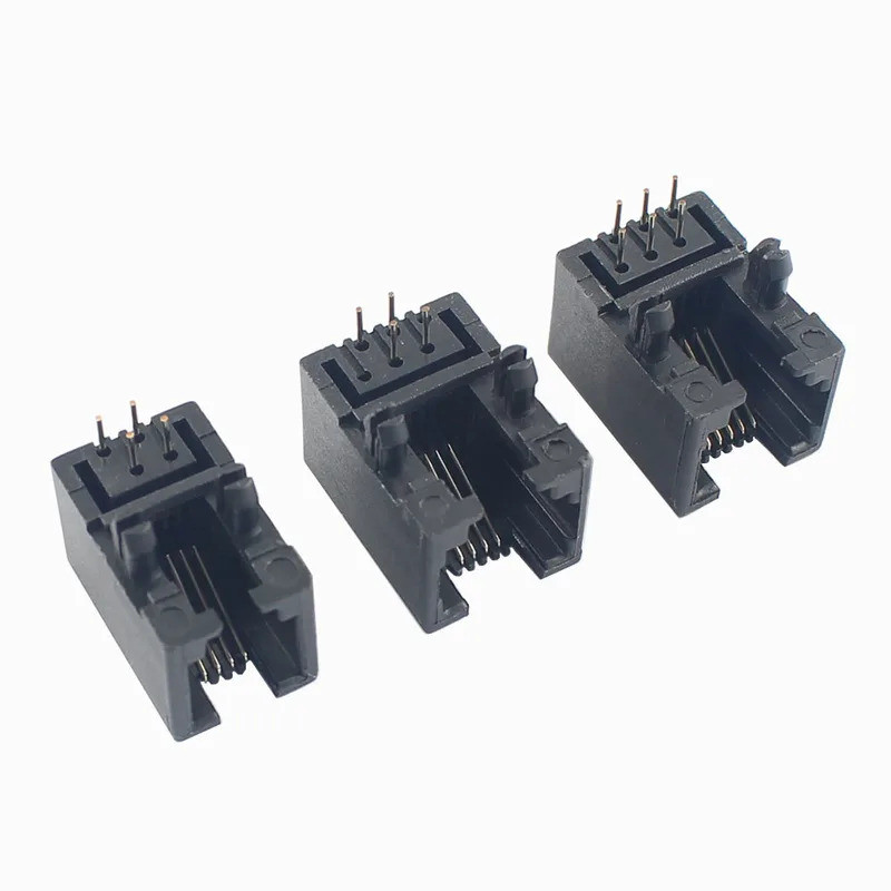 10pcs RJ11 4P4C 6P4C 6P6C 95001 โทรศัพท์ซ็อกเก็ตโค้งหญิงแจ็ค PCB Connector 4Pin 6Pin พลาสติกในสต็อก 