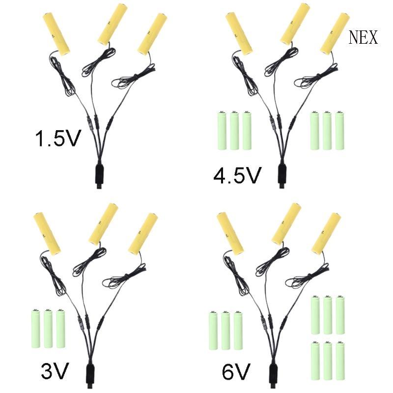 NEX 3 in 1 LR06 กําจัดสายไฟ USB สามารถแทนที่ 1-4pcs1 5V LR06 แบตเตอรี่