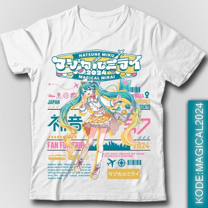 เสื้อยืด Hatsune Miku Magical Mirai Vocaloid เสื้อยืด Hatsune Miku