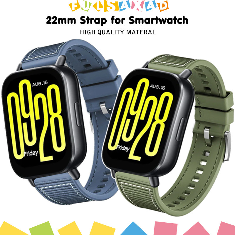 22 มม สายรัดยาง ไนลอน ซิลิโคน for Redmi Watch 5 Active/Mi Watch 5 Lite/Huawei Watch GT 6/5/4/3/Amazfit/Garmin/Samsung