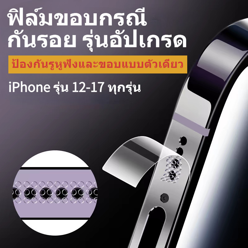 💖Novel💖HD ฟิล์มกันรอย ขอบข้าง 17PROMAX iPhone 16PRO 15PRO 14PLUS 13PRO  12 11 ไอโฟน XS X 7/8Plus XSMAX ฟิล์มขอบข้าง-SC
