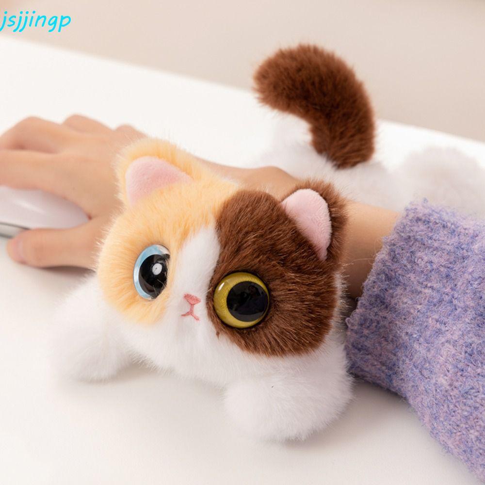 Jsjjingp แมวสยาม ตุ๊กตาแมวสมจริง นุ่ม เนื้อตาโต น่ารัก 20/40 เซนติเมตร ตกแต่งบ้าน