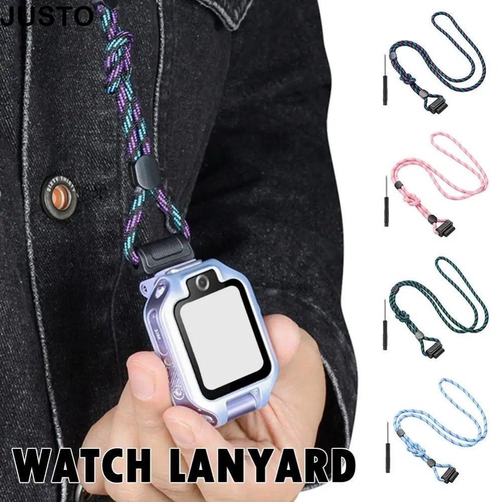 JUSTO เชือกเส้นเล็กนาฬิกาเด็ก,ปรับความยาวได้ทนทานโทรศัพท์สายนาฬิกา,สวมใส่ Universal เด็ก Smartwatch 