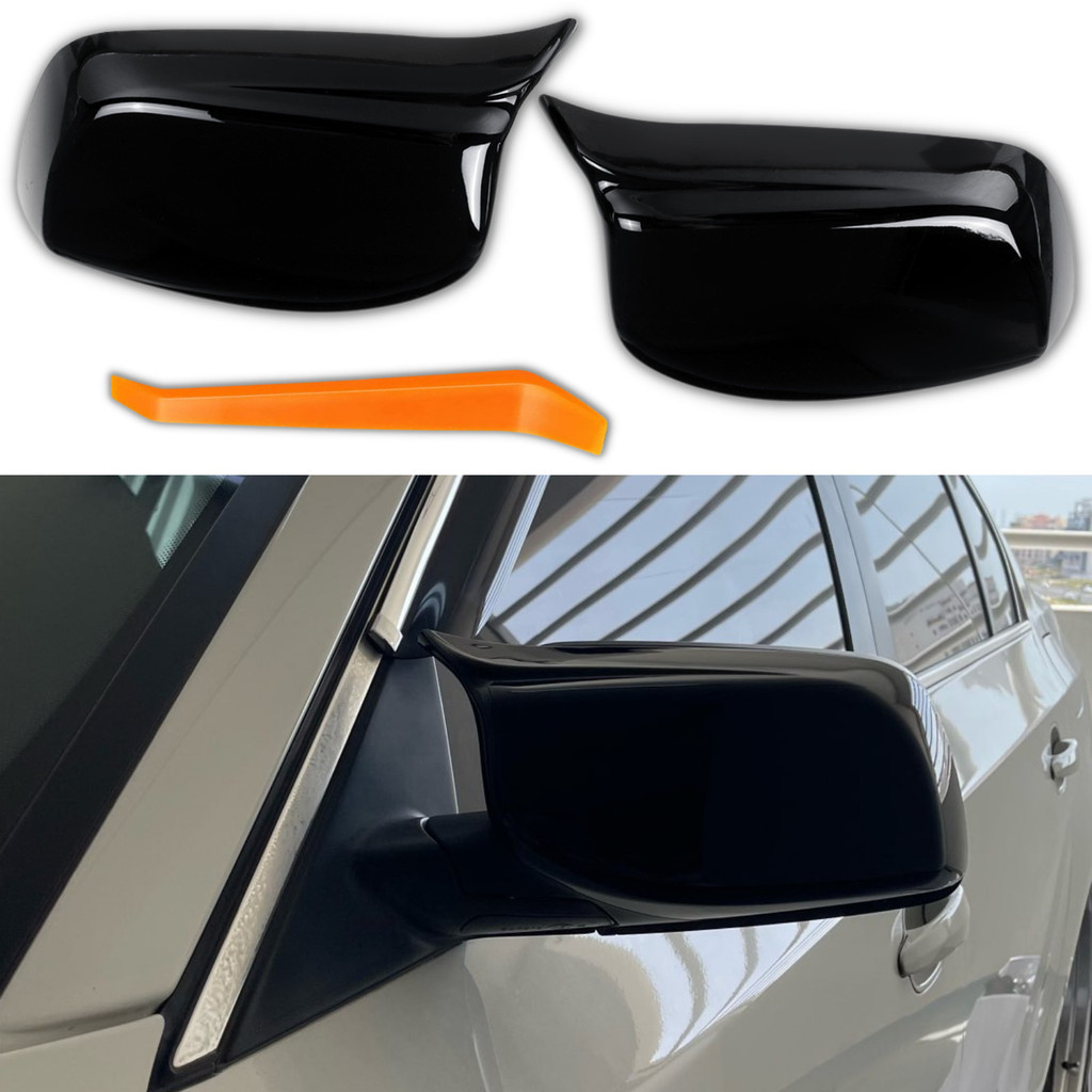 2x Glossy สีดํากระจกฝาครอบหมวก M สไตล์สําหรับ 2003-2008 BMW E60 E61 E63 E64