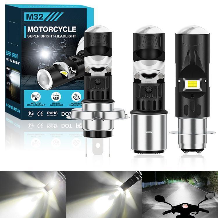 ไฟ LED P15D H6 พัดลมลำแสงสูง/ต่ำระบายความร้อน AC/DC 9 80V 28W 2500 Lumens 6000K สำหรับจักรยานไฟฟ้า 110ทรงลุงled