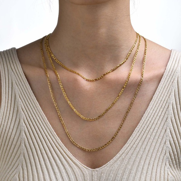 สร้อยคอ สร้อยคoss สแตนเลส NK Chain สไตล์ยุโรปและอเมริกัน ขนาดเส้น Durch 3 มม. เหมาะสำหรับการスタッ킹