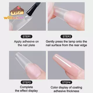 [Willbehot-t] 300 ชิ้น/ถุงเล็บปลอมเคล็ดลับ Matte Coverage โปร่งใสปลอมเคล็ดลับเล็บเจล Extension Diy ฝึกเล็บเครื่องมือ [ใหม่]
