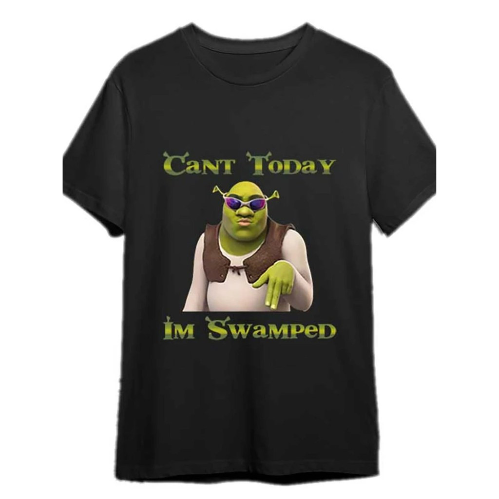 สามารถ# 039; วันนี้ฉัน# 039; เสื้อเชิ้ตม. Swamped เสื้อเชิ้ต Shrek เสื้อเจ้าหญิงฟิโอน่า เสื้อ Shrek 