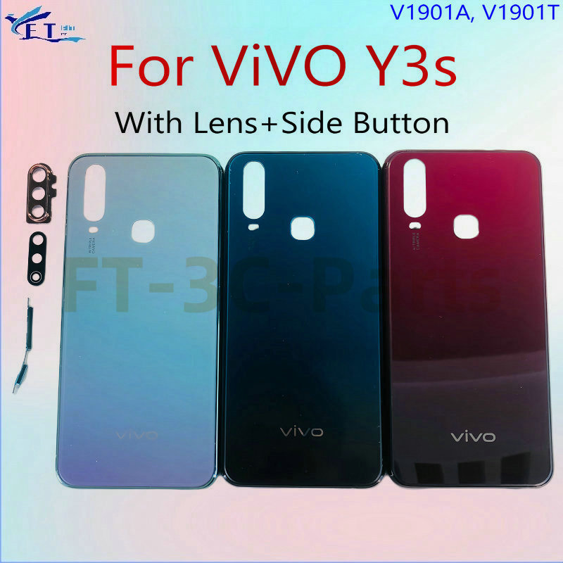 ฝาหลังสําหรับ ViVO Y3S V1901A V1901T ฝาหลังแบตเตอรี่ฝาครอบประตูด้านหลังอะไหล่