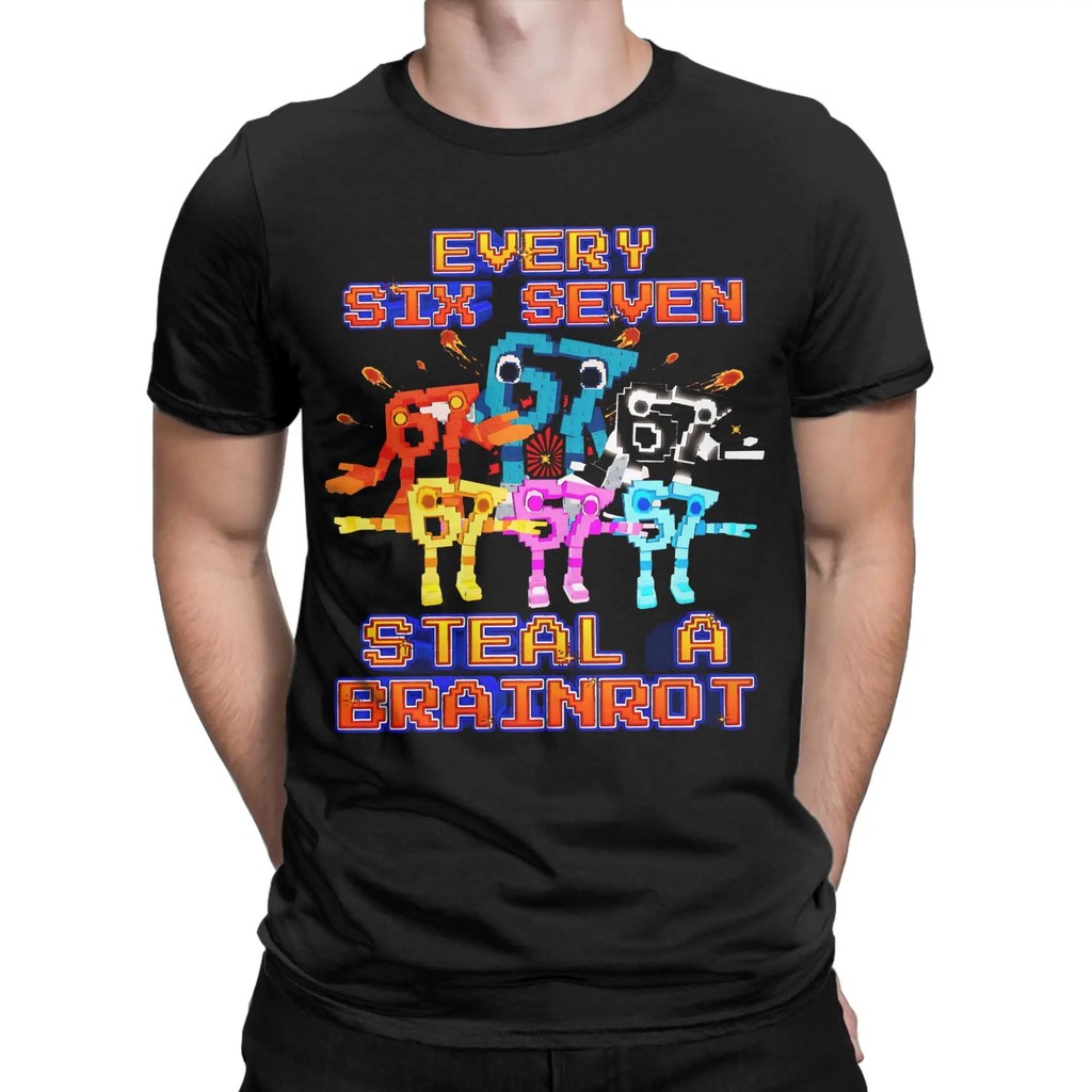 Every 67 Six Seven 6-7 Italian Brainrot T Shirt Men's  Cotton Vintage T-Shirts O Neck Tee Shirt Shor