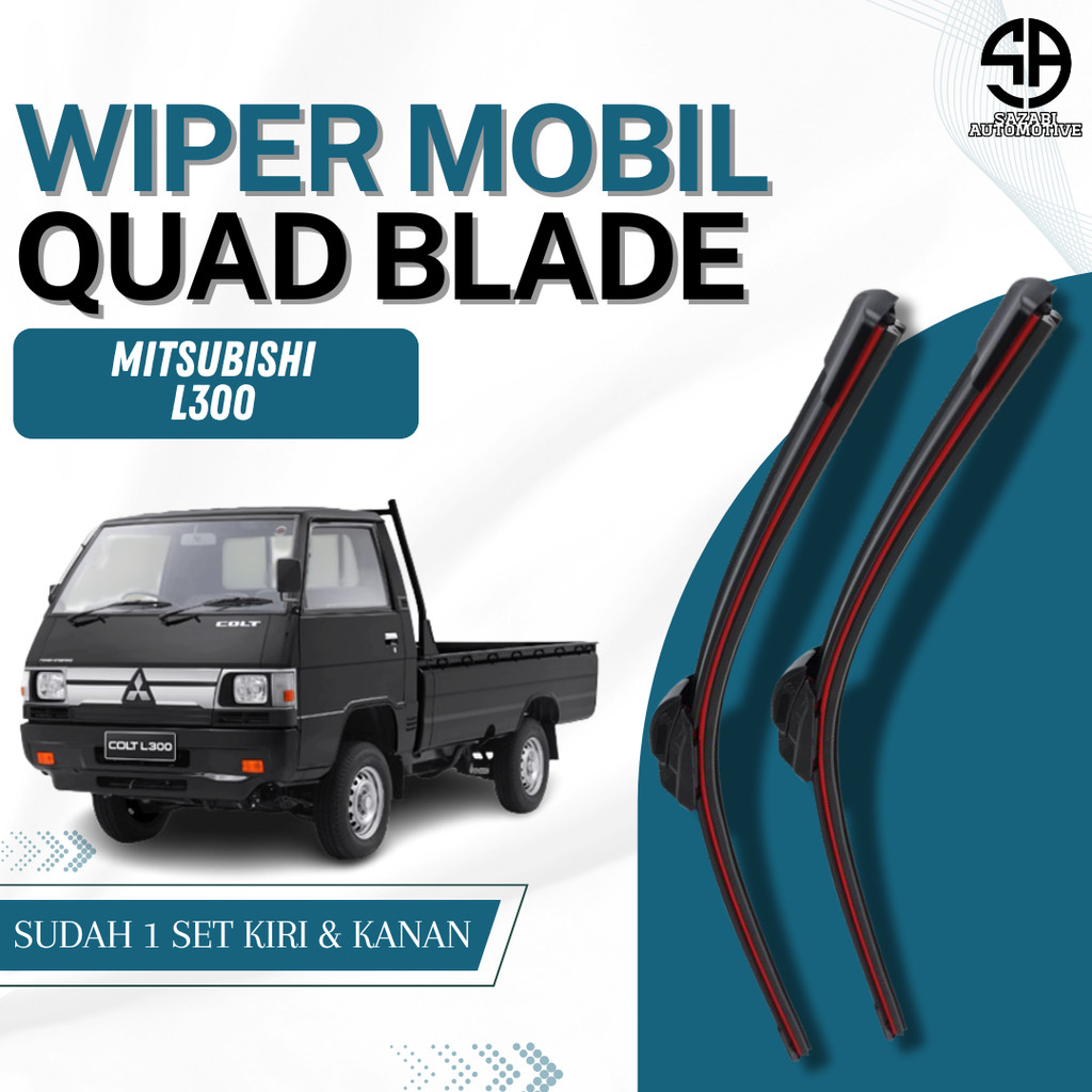 Mitsubishi L300 Car Quad Blade Wiper 4 ยางหนาพรีเมี่ยม 1 ชุด 2 ชิ้น ซ้ายและขวา