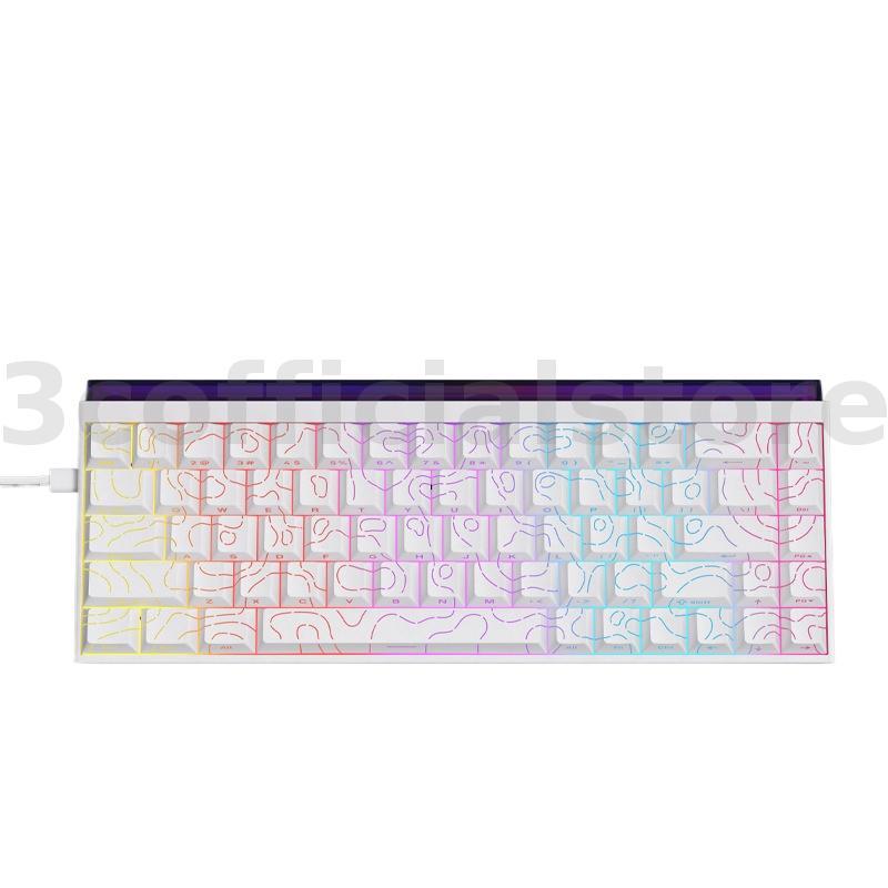 NACODEX x AJAZZ NK68 แบบมีสายแม่เหล็กสวิทช์คีย์บอร์ด 68 คีย์ RGB Backlit Hot Swappable Switches USB 