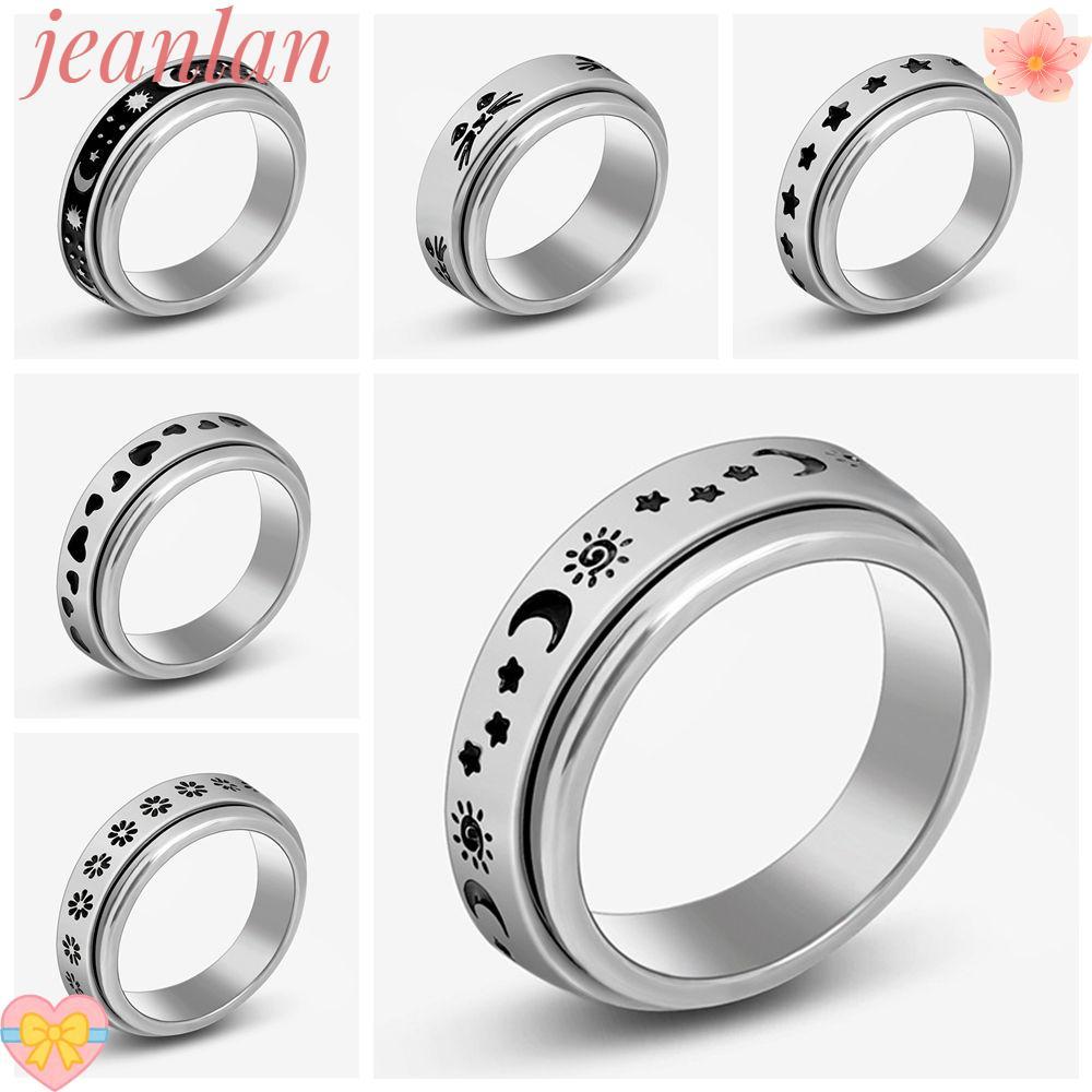 .spinner fidget ring jlan unisex สแตนเลสสตีล หมุนสนุก แฟชั่น
