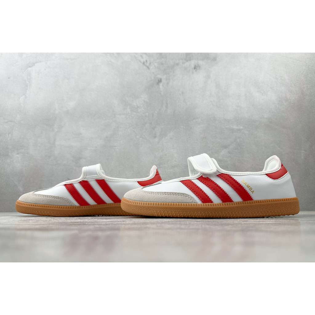 Samba Jane Leather Light Casual Sports Shoe - สีขาว/แดง JR7435