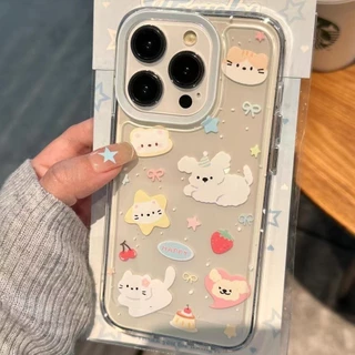 Hangyodon การ์ตูนน่ารักสุนัขดูเดิล นุ่ม เคสIPhone XR 7Plus 8 6 Plus เคส XS X Max เคสไอโฟน 12 11 15 14 13 Pro Max