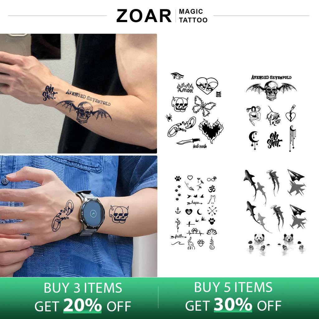 ZOAR-Y96 สติ๊กเกอร์รอยสักชั่วคราวกึ่งถาวร [PATTERN ขนาดเล็ก]ยาวนาน Tattoo stick ตกแต่งศิลปะสําหรับผู