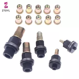 Null 11 ชิ้นคู่มือ Riveter Nut เครื่องมืออุปกรณ์เสริมสําหรับถั่ว M3 M4 M5 M6 M8 M10 M12 ง่ายติดตั้ง Hand Rivet Nut null