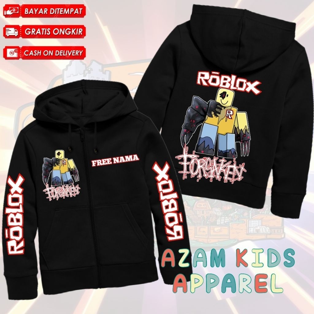 🧒 FORSAKEN JOHN DOE ROBLOX KIDS HOODIE JACKET ชื่อ / เด็ก ZIPPER JACKET ROBLOX เกม FORSAKEN KARSKTER