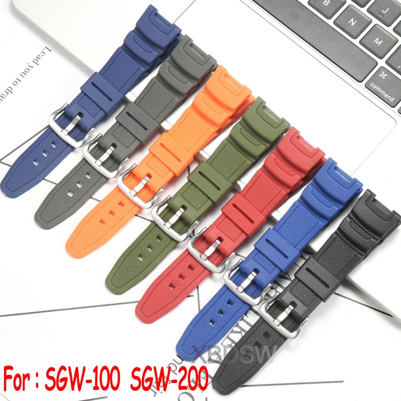 SGW100 เรซิ่นสายนาฬิกาโลหะสําหรับ Casio 3157 SGW-100 สายนาฬิกา SGW100 Series เปลี่ยน Band อุปกรณ์กีฬ
