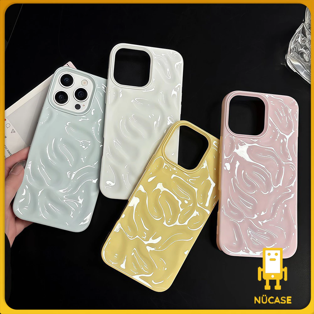 COD-ในไทย💥สำหรับ iPhone 16 15 14 13 12 11 Pro Max X XS XR XS 7 8 6 Plus เคส เคสโทรศัพท์น่ารัก Candy Color Wave