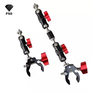 PND 1 ชุดอุปกรณ์ถ่ายภาพกล้องโลหะ Super Clamp พร้อม Double Ball Head Magic Arm สําหรับ DSLR Monitor Light Mic โทรศัพท์ Mount raoog