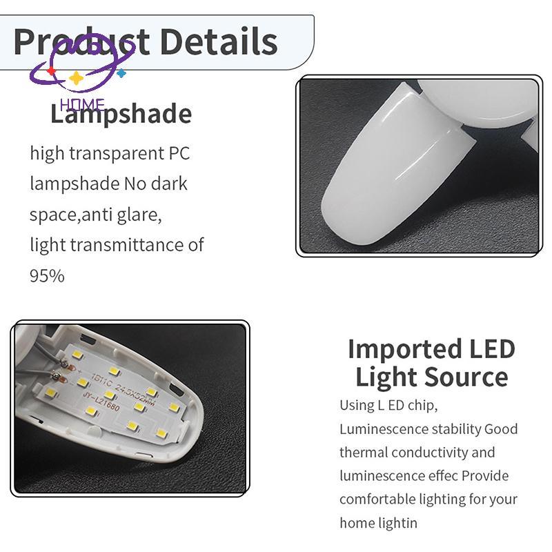 [mayhome] 1PC E27 หลอดไฟ LED หลอดไฟในร่มพัดลม Leaf Super Bright ตกแต่งบ้านห้องนั่งเล่นจัดแต่งทรงผมโค