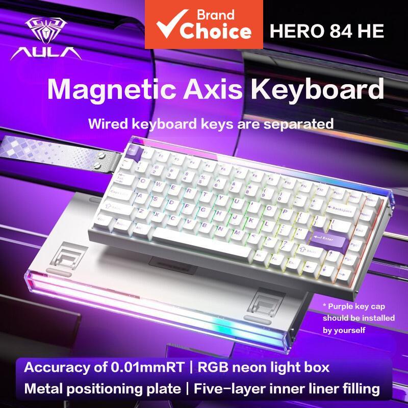 คีย์บอร์ดแม่เหล็ก AULA HERO84HE, RT 0.01 มม., 8K, RGB