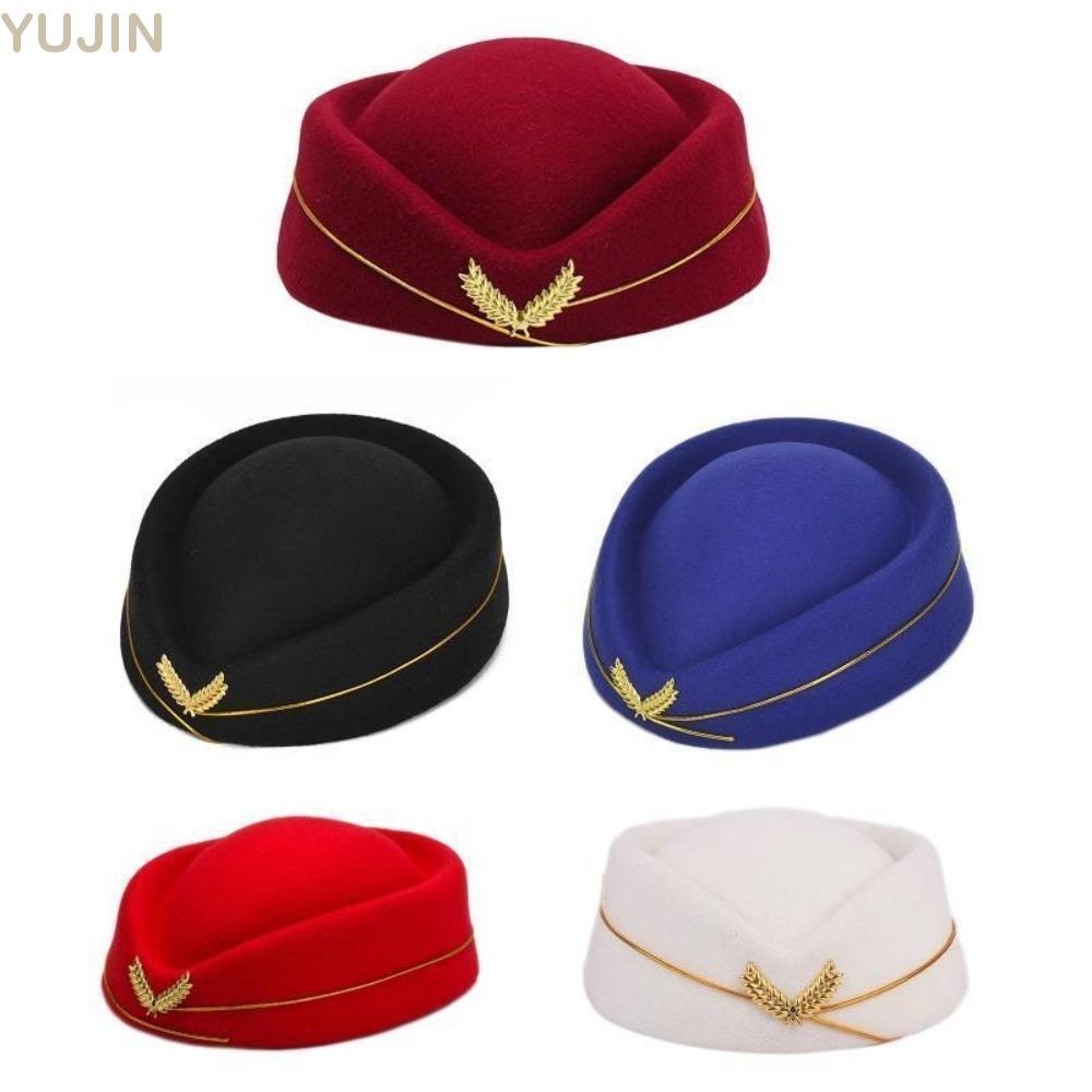 YUJIN Air Hostess หมวกคุณภาพสูงหมวกทํางานผู้หญิงเลดี้ปาร์ตี้หมวก