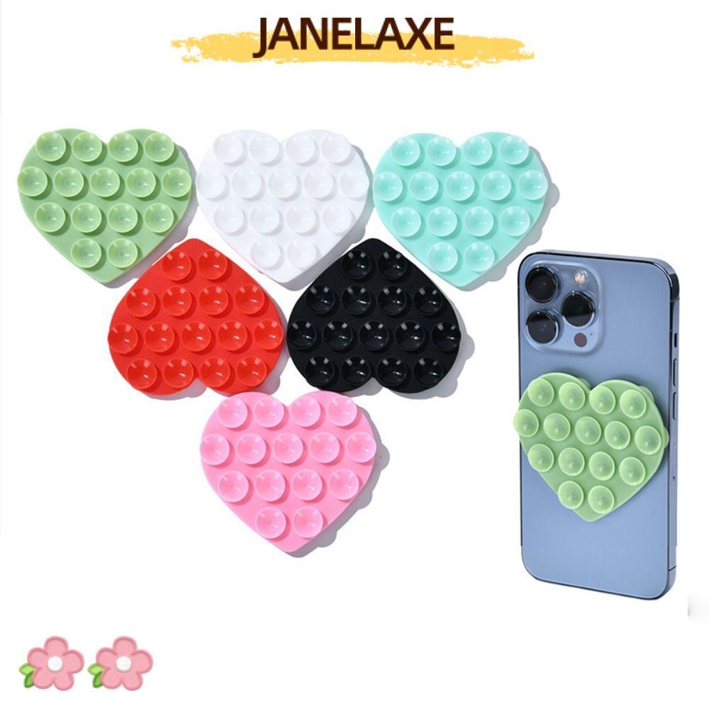 JANELAXE932JN Sucker Support, Washable Heart-shape ดูดถ้วย Bracket,ทนทานแฮนด์ฟรีดูดซับที่แข็งแกร่งโทรศัพท์มือถือแผ่นคงที่ Universal