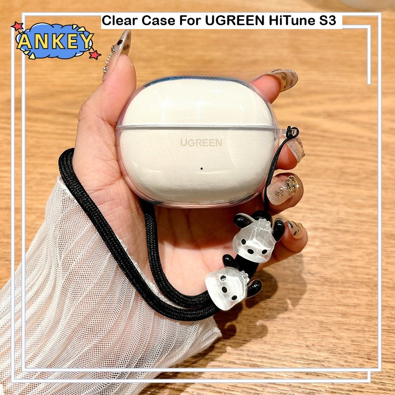 Clear Case for UGREEN HiTune S3 Protective Transparent Clear TPU Covers Bluetooth Earphone Shell Headphone Portable with lanyard – โปรปัง