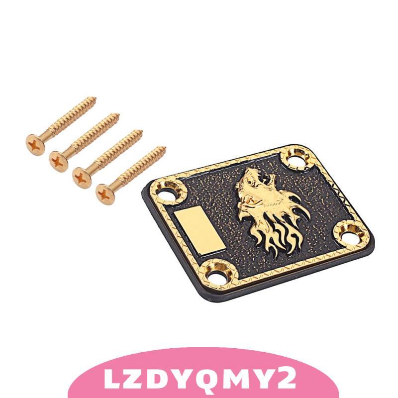 [Lzdyqmy2] แผ่นคอกีตาร์ไฟฟ้าโลหะ 4 หลุมพร้อมสกรูสําหรับกีตาร์สไตล์ ST TL