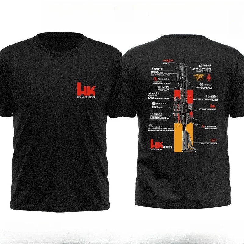 เสื้อยืด HK416D Tactical Army Fan Club สำหรับการฝึกซ้อมกลางแจ้งและการแข่งขัน สำหรับผู้หญิงและผู้ชาย 