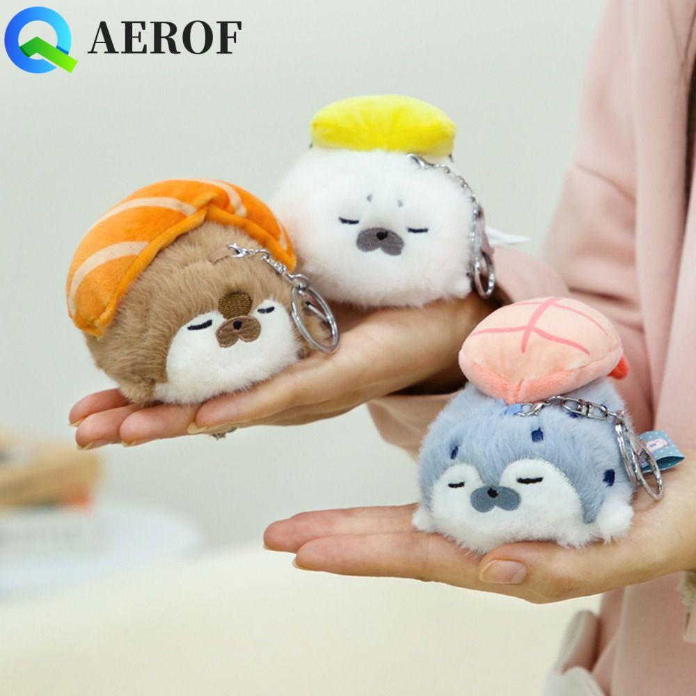 AEROF Seal Plush Keychain, Marine Life Bag Charm Sea Otter Doll, School Bags เหมือนจริงจําลองตุ๊กตาส