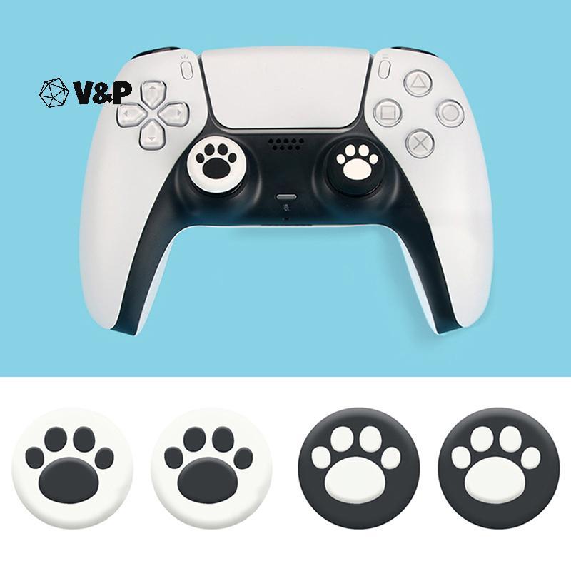 V&P 2 ชิ้นน่ารักซิลิโคน Thumb Stis Grips สําหรับ PS4/PS5 Controller Caps ฝาครอบ Protector