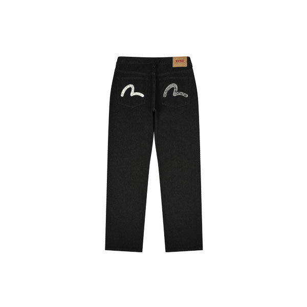 [EVISU] กางเกงเดนิม กางเกงยีนส์ Pocket Hills Regular Fit Denim Pants - สีดํา (EX5MDP911_BK)