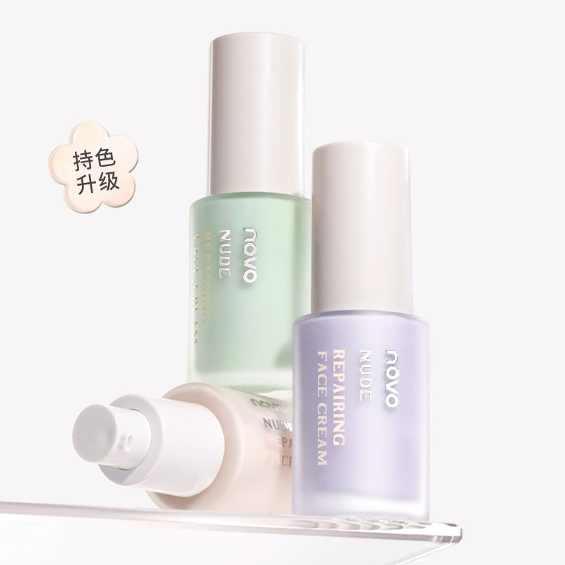 NOVO Nude Base Cream Primer คอนซีลเลอร์ 3 in 1 No Stuck Brightening Skin Tone Invisible Pore Makeup 