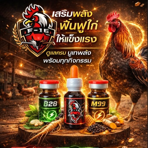 อาหารสัตว์สำหรับไก่ชน ให้พลังงานโด๊บ f16 โด๊ปไก่F16 ชุดโด๊ป F-16