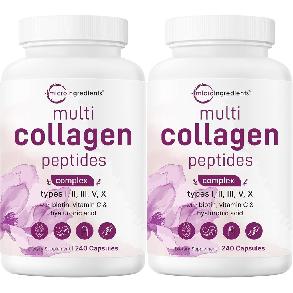 ไมโครส่วนผสม2แพ็คหลายคอลลาเจนเม็ดสําหรับและผู้ชาย480แคปซูล | ประเภท I, II, III, V, X | Hydrolyzed Pe