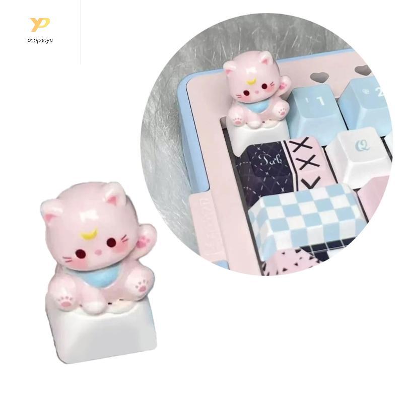 PPY ที่กําหนดเอง ESC Anime Keycap 3D การ์ตูนแมวหัว Keycap สําหรับ Crosses Axis คีย์บอร์ดแบบกลไก
