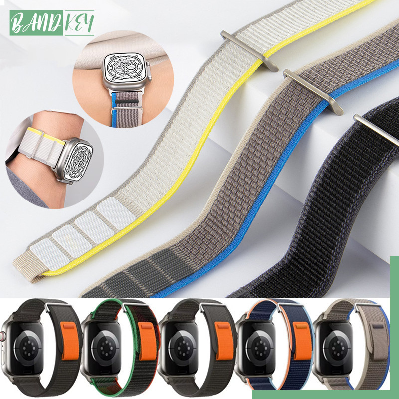 สายนาฬิกาไนลอน Trail Loop for IWatch Ultra 4 3 2 49mm Series 12 11 10 46 42มม. 9 8 7 6 SE 3 2 1 45 44 41 40 38มม.