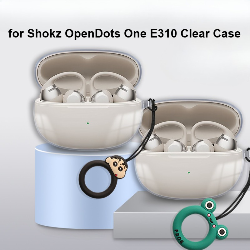 Case for Shokz OpenDots One E310 Clear Soft Case Cartoon Avocado Frog Snoopy Finger Ring Lanyard Sho