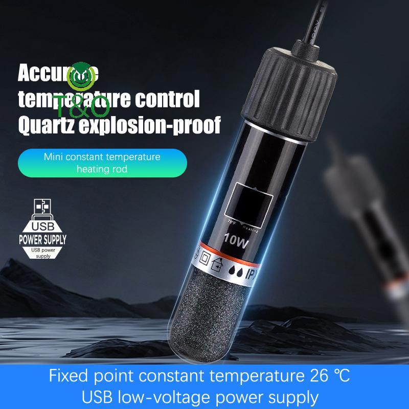 [T&OT] USB Mini Aquarium Heating Rod สําหรับถังปลาขนาดเล็ก 26°C เครื่องทําความร้อนตู้ปลาอุณหภูมิคงที