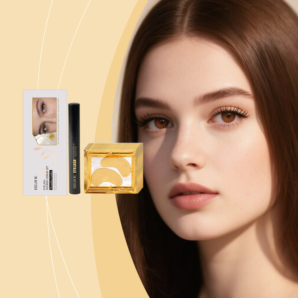4ml Eyelash Nourish Serum & 5 คู่ Eye Mask Set – สภาพสูตรอ่อนโยนน้ําหนักเบา & Smooths Lashes, Comple